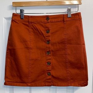 Forever 21 Button Front Rust Skirt- SO CUTE!